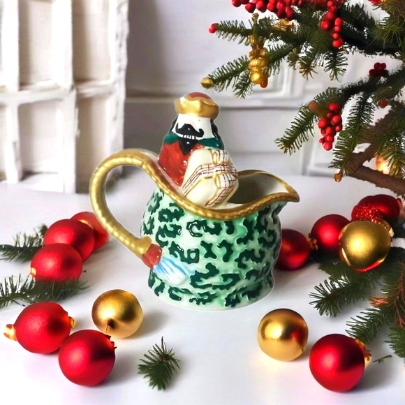Avon Other - VTG Avon Creamer Jug Christmas mouse King Nutcracker Green Gold Red